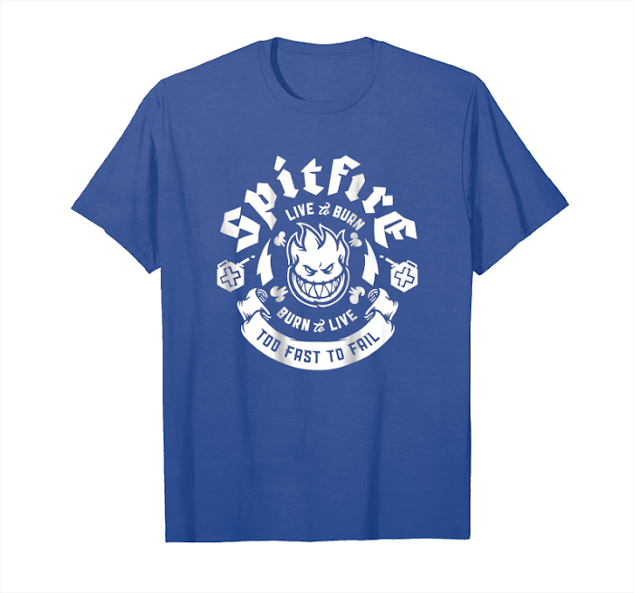 Get Spitfire Wheels Skateboards Live To Burn Back Unisex T-Shirt