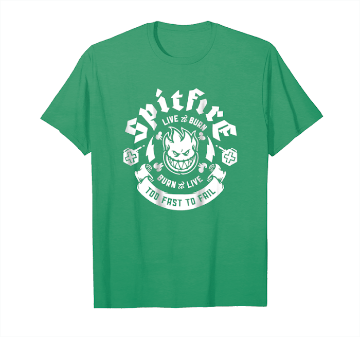 Get Spitfire Wheels Skateboards Live To Burn Back Unisex T-Shirt