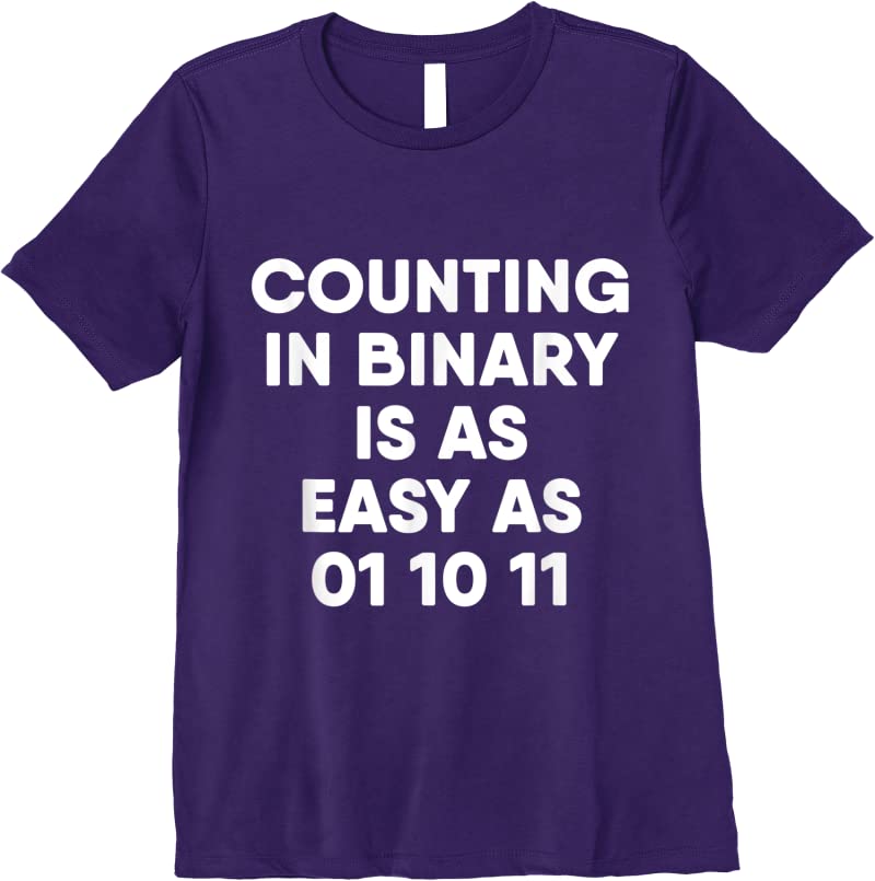 Best Counting In Binary Computer Science T Shirts Purple