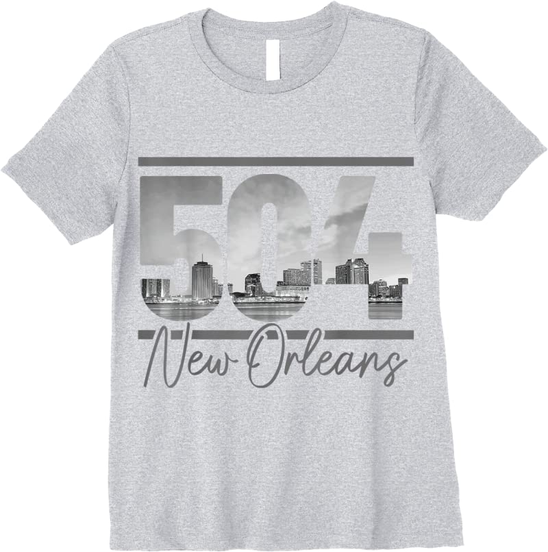 Best New Orleans 504 Area Code Skyline Louisiana Vintage T Shirts ...
