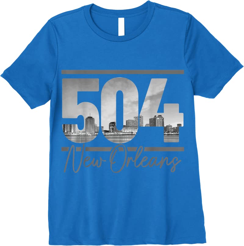 Best New Orleans 504 Area Code Skyline Louisiana Vintage T Shirts ...