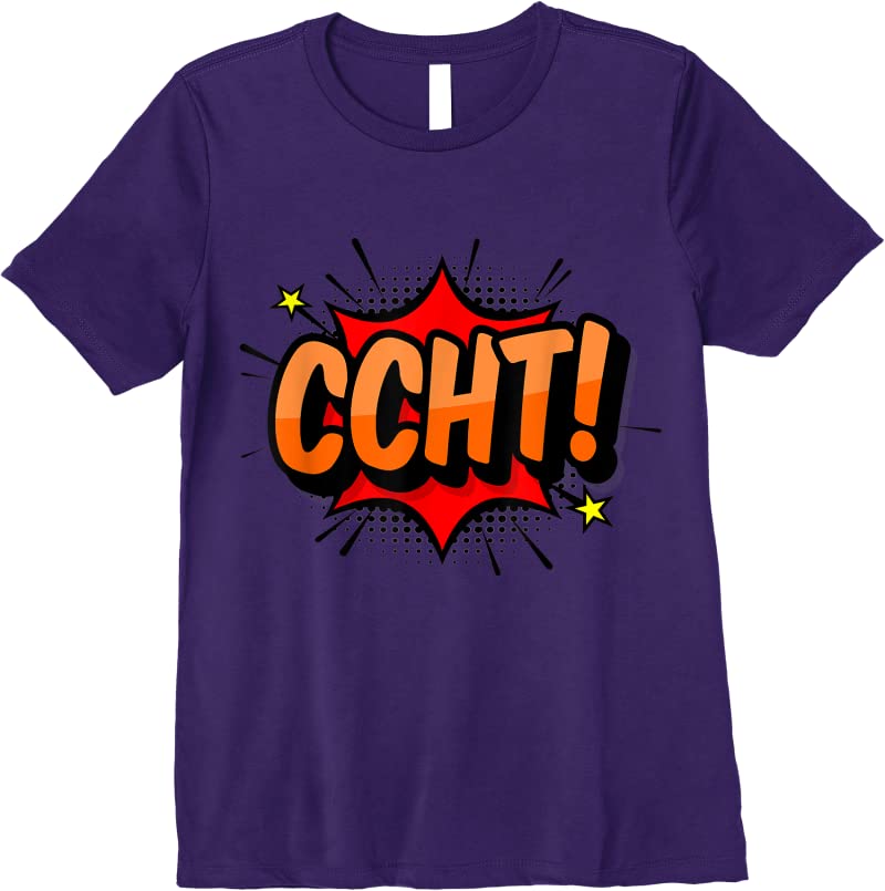 Shop Dialysis Tech Ccht Comic Design T Shirts Purple