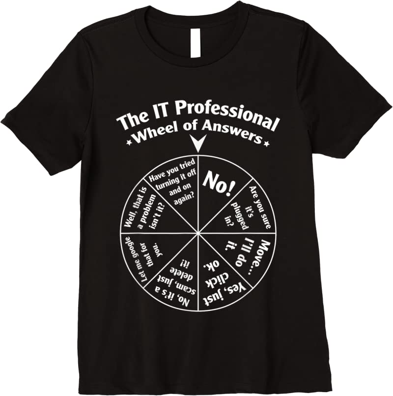 Tech Support Wheel Answers Find The It Professional Wheel Of Answers T Shirts - Tees.Design