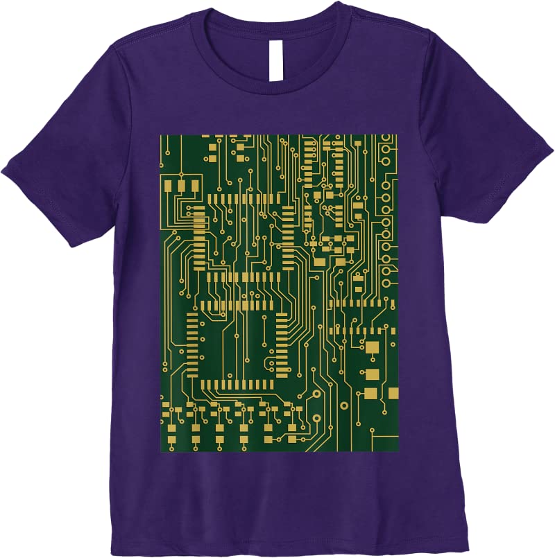 Jersey Computer Circuit Board Electronics Tech T Shirts Purple