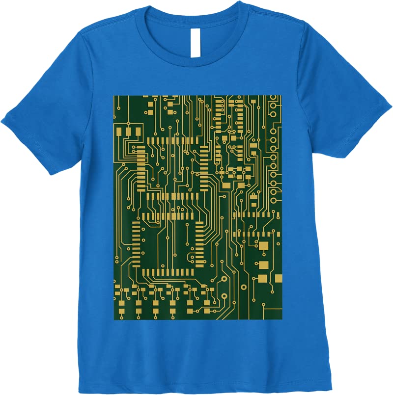 Jersey Computer Circuit Board Electronics Tech T Shirts Royal Blue