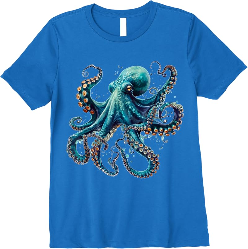 Cool Blue Octopus T-Shirt Royal Blue