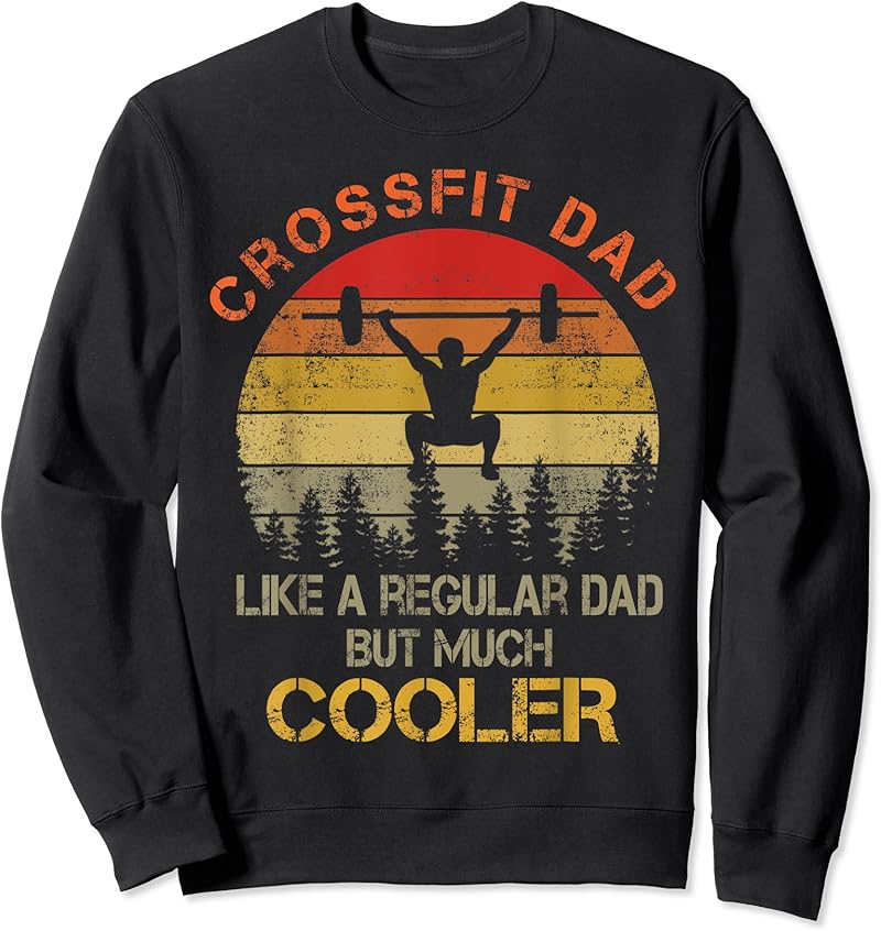 Crossfit Dad Regular Dad But Much Cool Vintage Sunset T-Shirt - Tees.Design