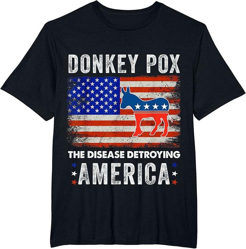 Donkey Pox The Disease Destroying America Donkeypox Retro T-Shirt ...
