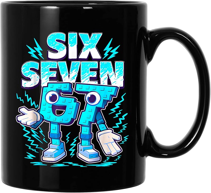 6 7 Six Seven Gen Z Alpha Funny Meme Slang Trend Brain Rot T-Shirt ...