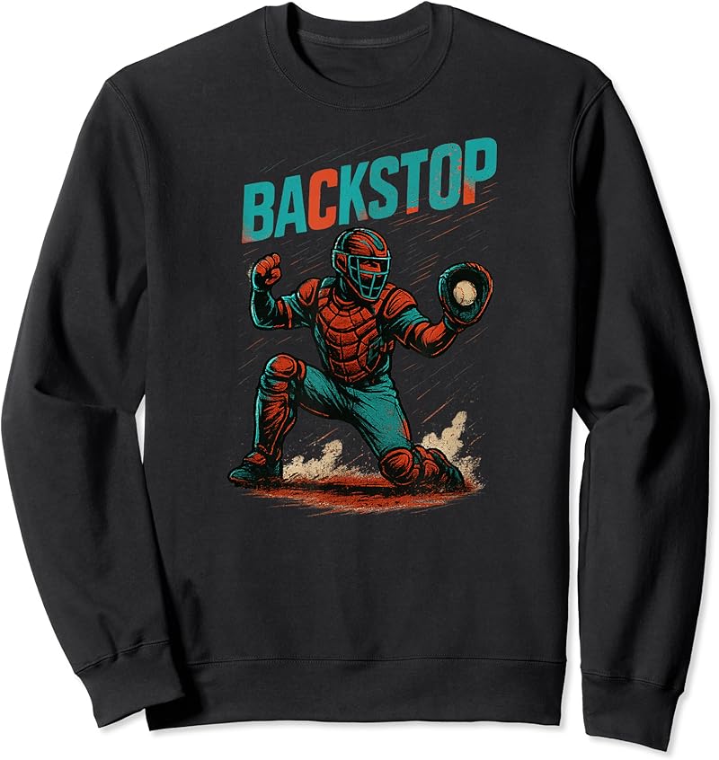 Backstop Catcher Baseball Graphic T-Shirt - Tees.Design