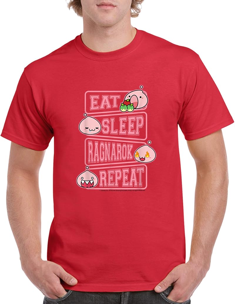 Poring Ragnarok Eating Ragnarok Poring Eat Sleep Repeat Gamer Meme Tee T-Shirt - Tees.Design
