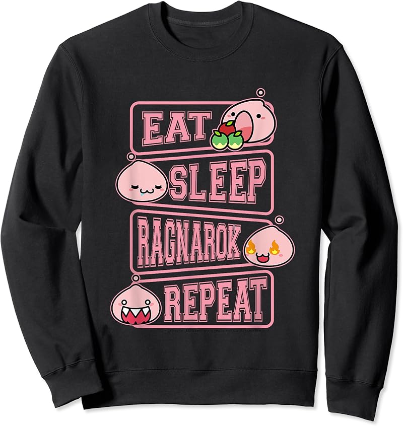 Poring Ragnarok Eating Ragnarok Poring Eat Sleep Repeat Gamer Meme Tee T-Shirt - Tees.Design