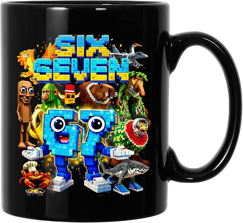 Six Seven 67 Pixel Gamer Meme Funny Gifts For Boys Kids T-Shirt - Tees ...