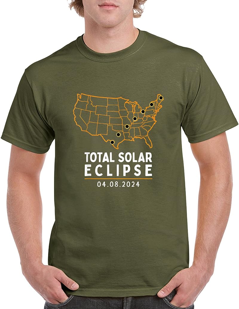 "USA Map Total Solar Eclipse T-Shirt - April 8, 2024 - American ...