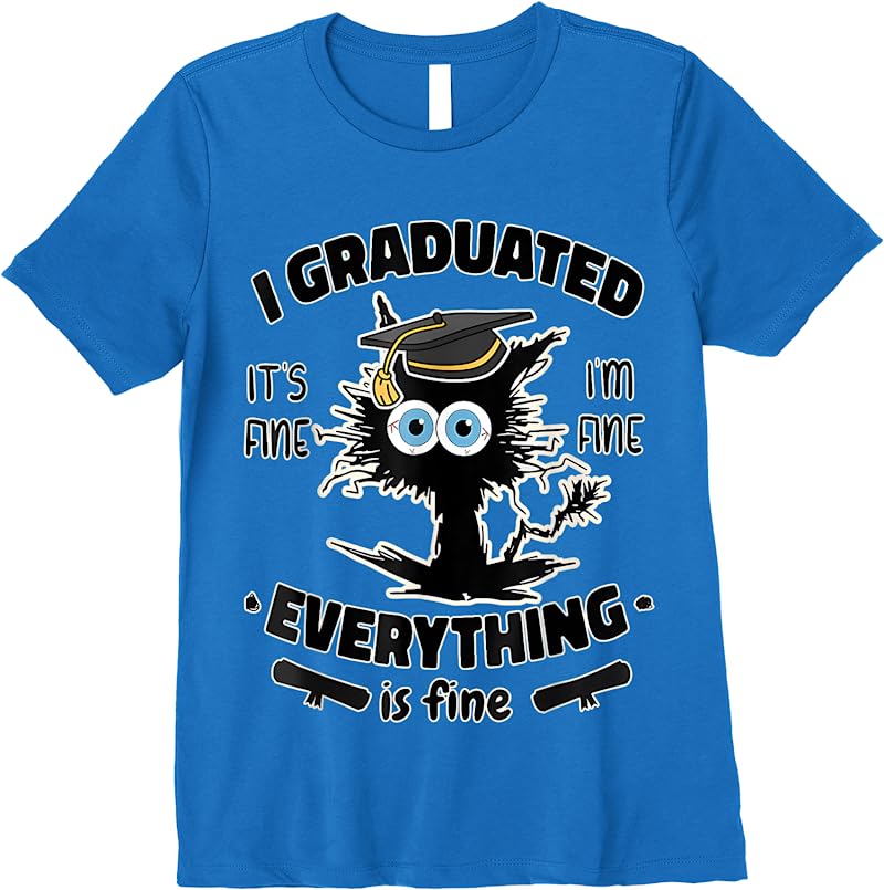 I Graduated Class 2023 Funny Black Cat Graduation T Shirts - Tees.Design