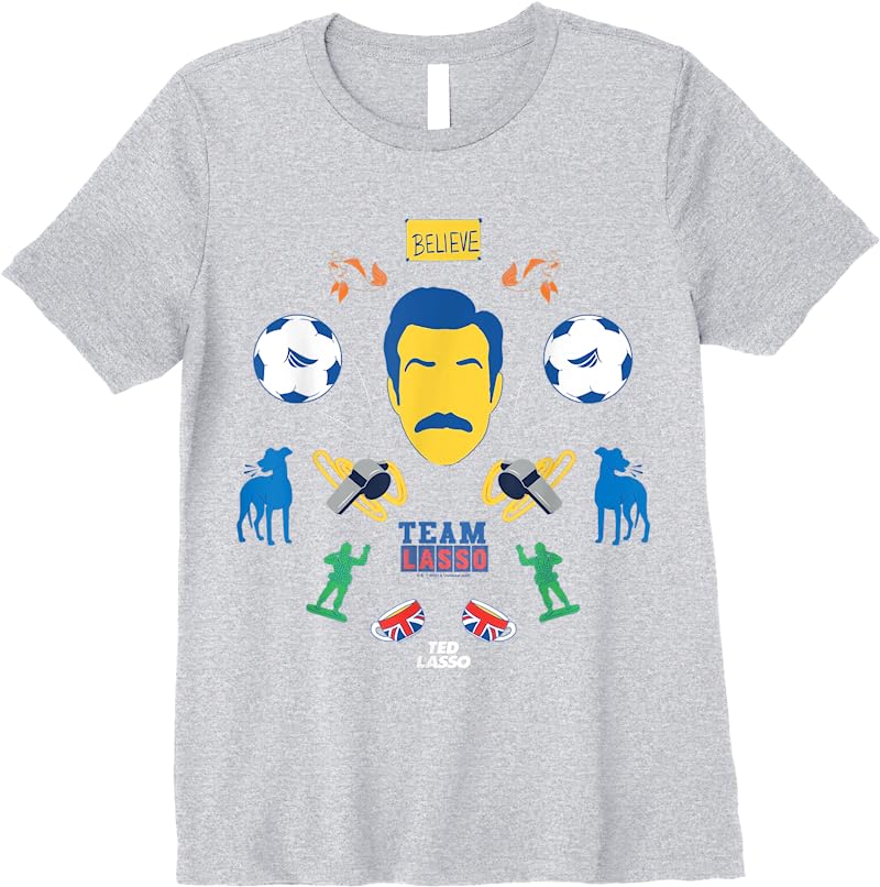 Cheap Ted Lasso Icon Collage T Shirts Sport Grey