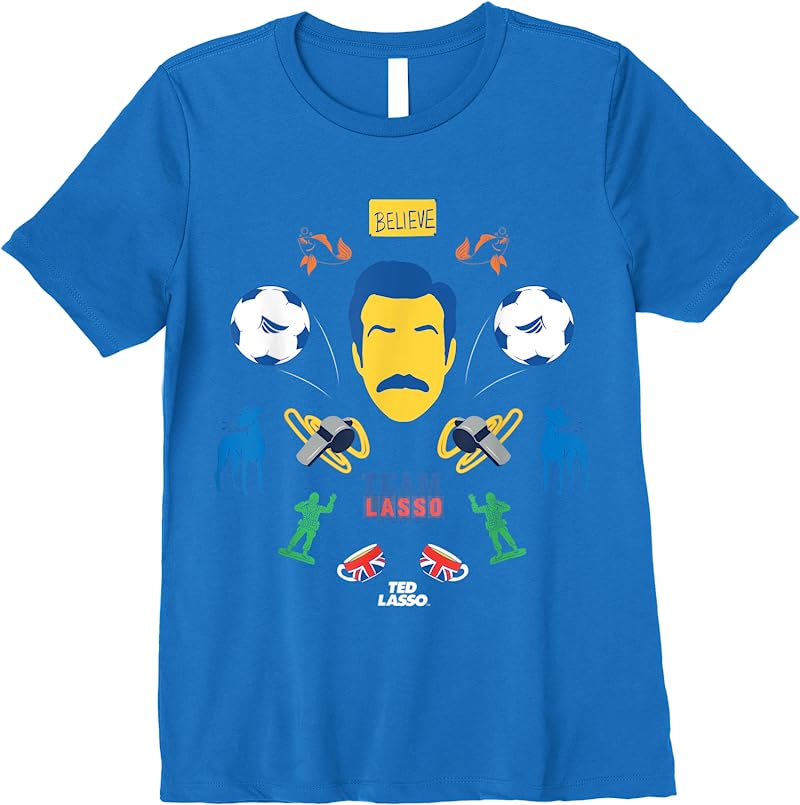 Cheap Ted Lasso Icon Collage T Shirts Royal Blue