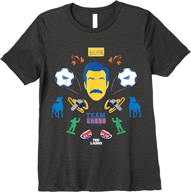 Cheap Ted Lasso Icon Collage T Shirts Dark Heather