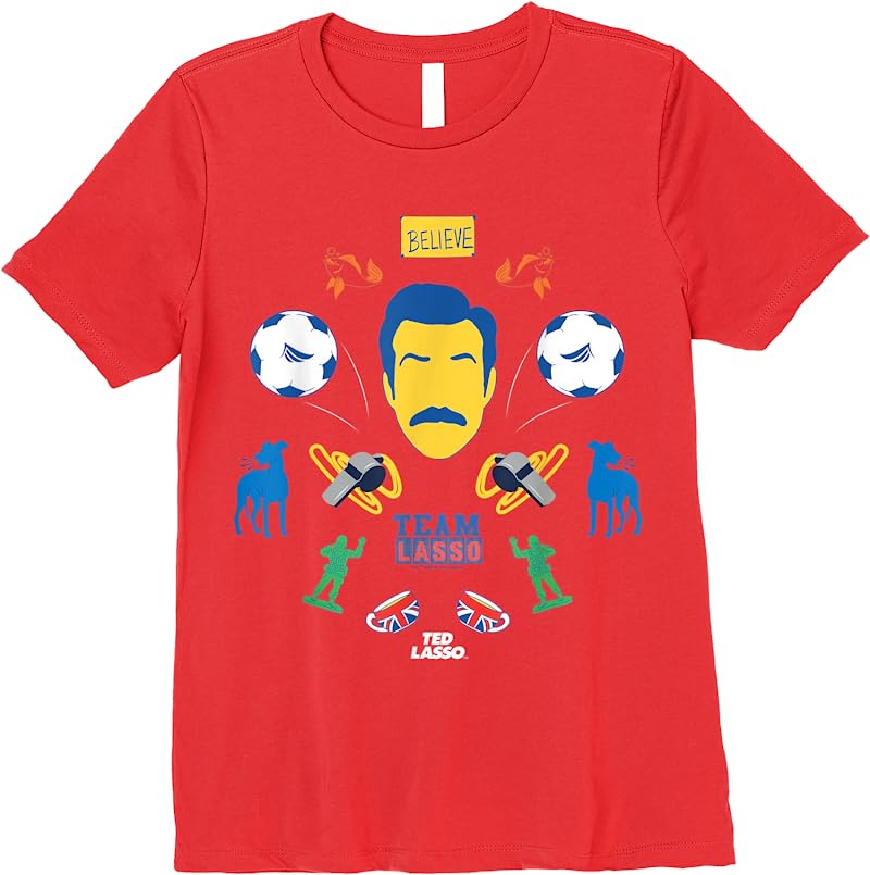 Cheap Ted Lasso Icon Collage T Shirts Red