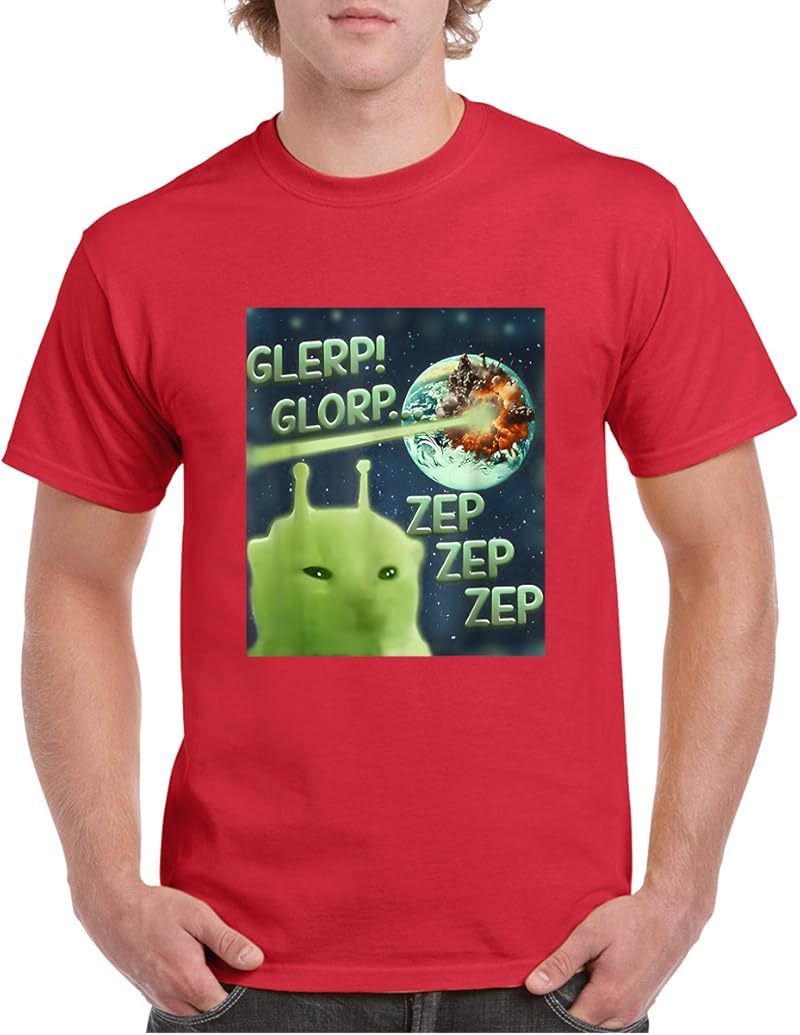 Glerp Glorp Funny Alien Cat Meme Brainrot Tee Costume T-Shirt - Tees.Design