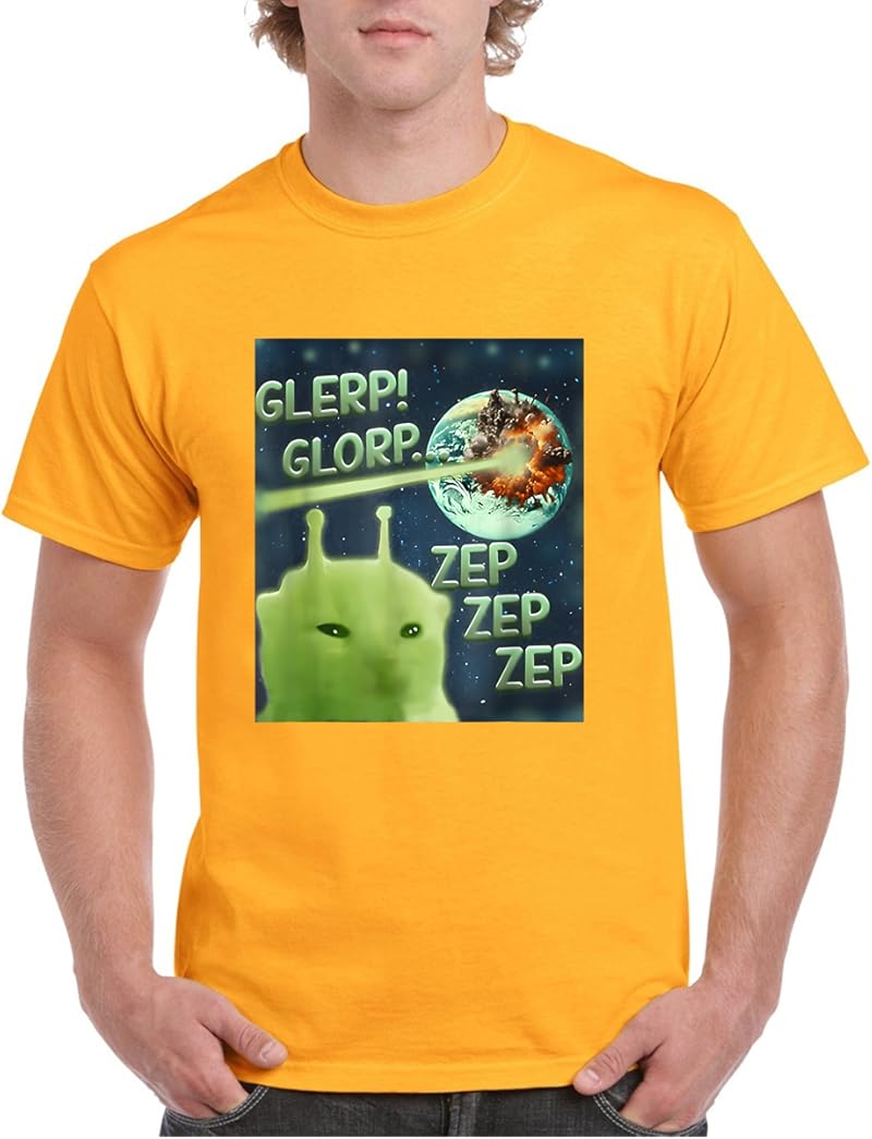 Glerp Glorp Funny Alien Cat Meme Brainrot Tee Costume T-Shirt - Tees.Design