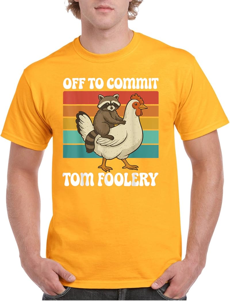 Off To Commit Tom Foolery Raccoon T-Shirt Orange