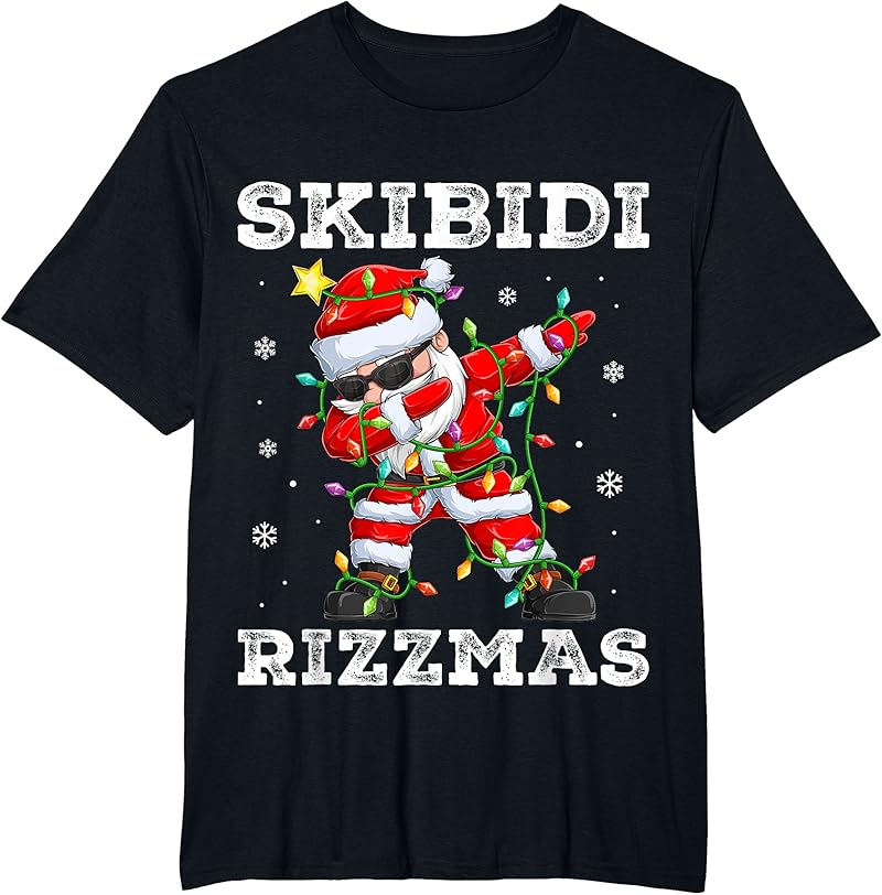 Rizz Christmas Santa Funny Xmas Gen Alpha Skibidi Rizzmas T-Shirt ...
