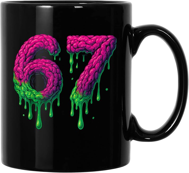 67 Six Seven 6-7 Toxic Brain Drip - Funny Kids Brainrot Meme T-Shirt ...