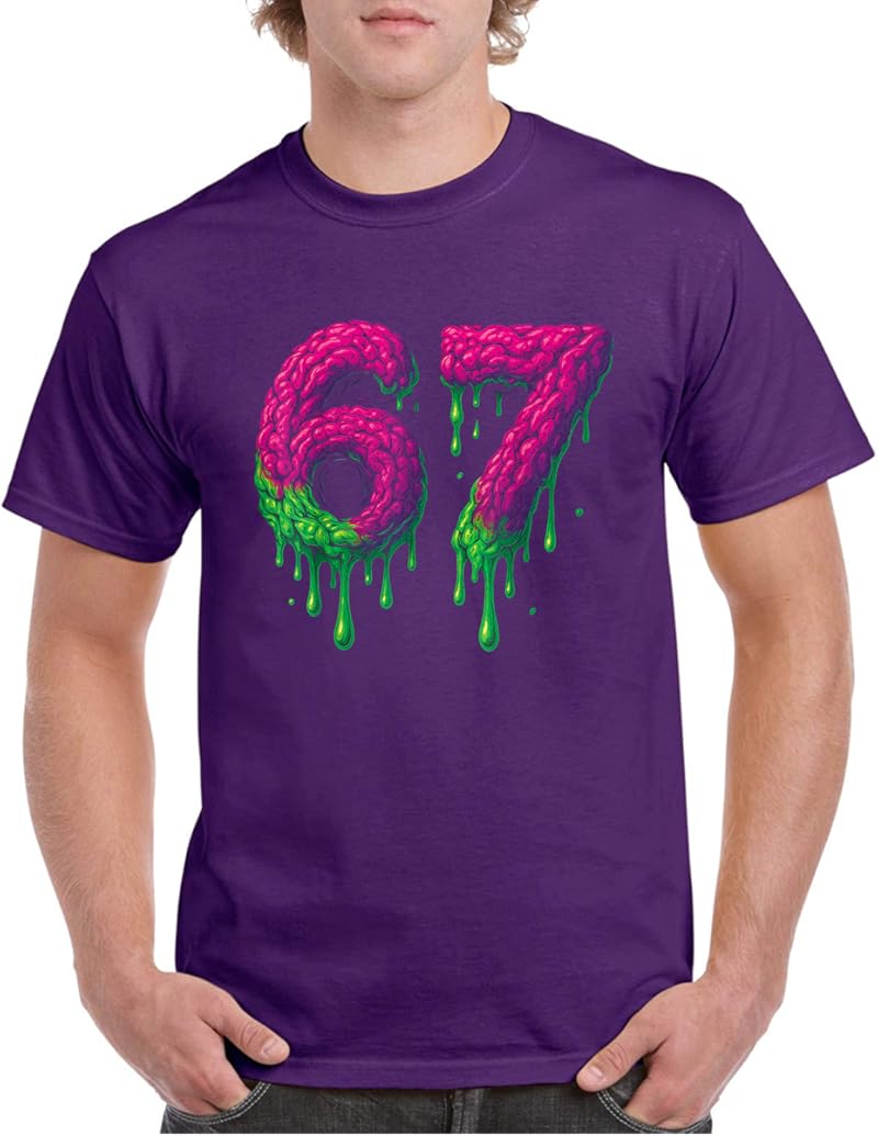 67 Six Seven 6-7 Toxic Brain Drip - Funny Kids Brainrot Meme T-Shirt ...