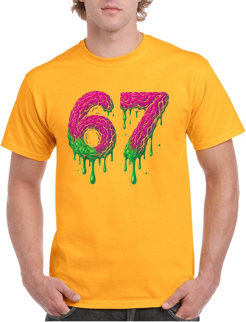 67 Six Seven 6-7 Toxic Brain Drip - Funny Kids Brainrot Meme T-Shirt ...
