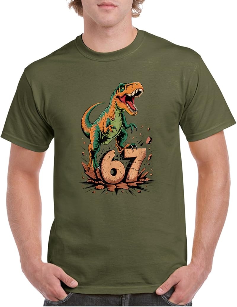 67 T-Rex Six Seven Tyrannosaurus Dinosaur 6 7 Meme 67 T-Shirt - Tees.Design