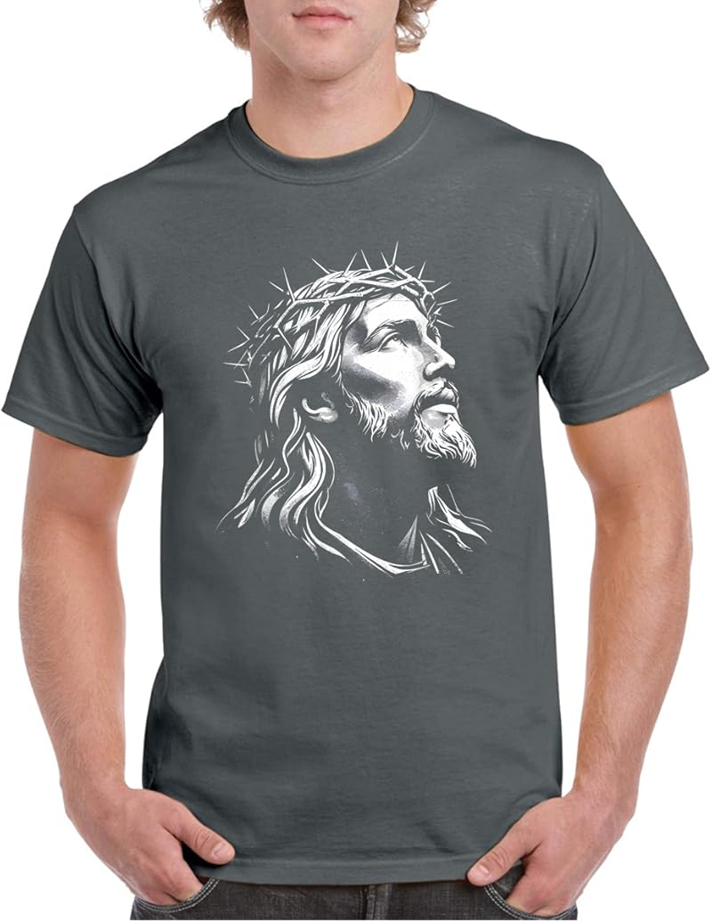 Jesus Christ Face With Crown Of Thorns God Bible T-Shirt - Tees.Design