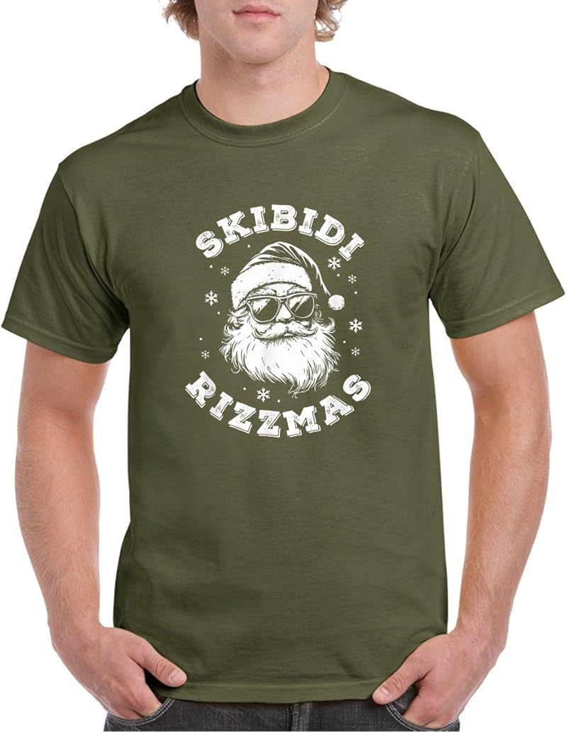 Skibidi Rizzmas Santa Funny Christmas Gen Alpha Slang T-Shirt - Tees.Design