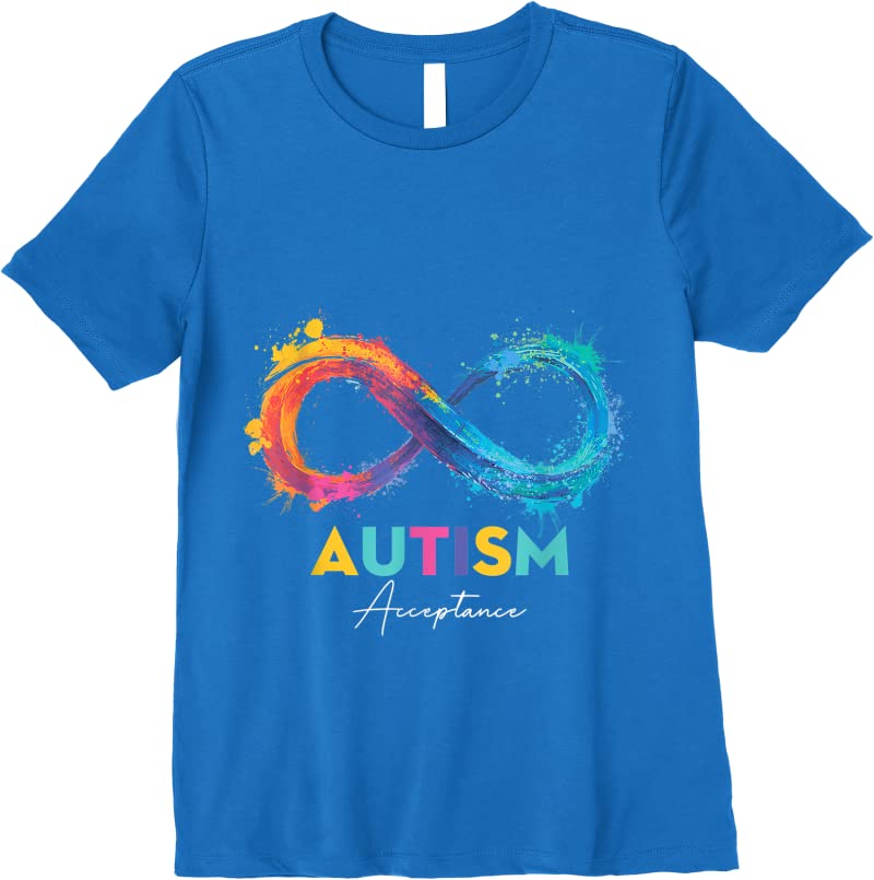 Apparel Autism Red Instead Infinity Acceptance Autism Awareness Gift T Shirts Royal Blue