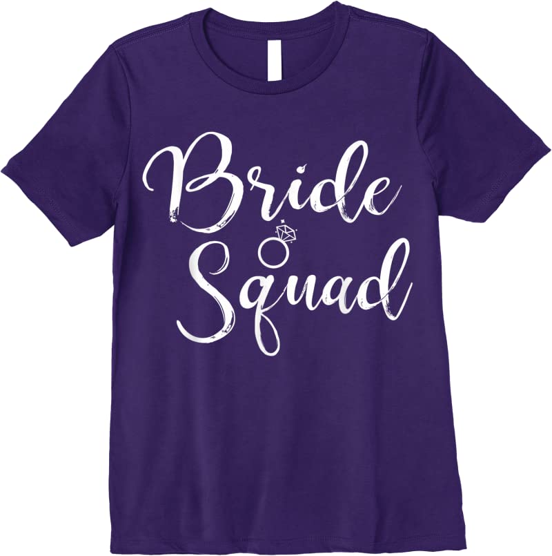 Clearance Bride Squad Wedding Party T Shirts Purple