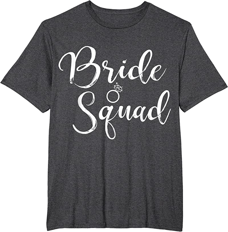 Clearance Bride Squad Wedding Party T Shirts Dark Heather