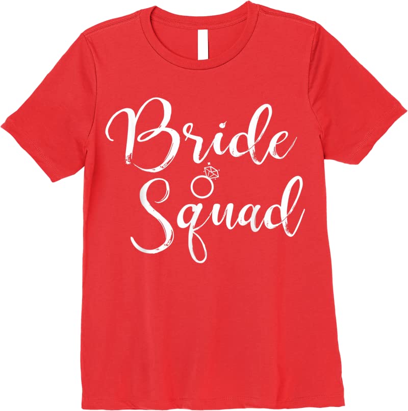 Clearance Bride Squad Wedding Party T Shirts Red