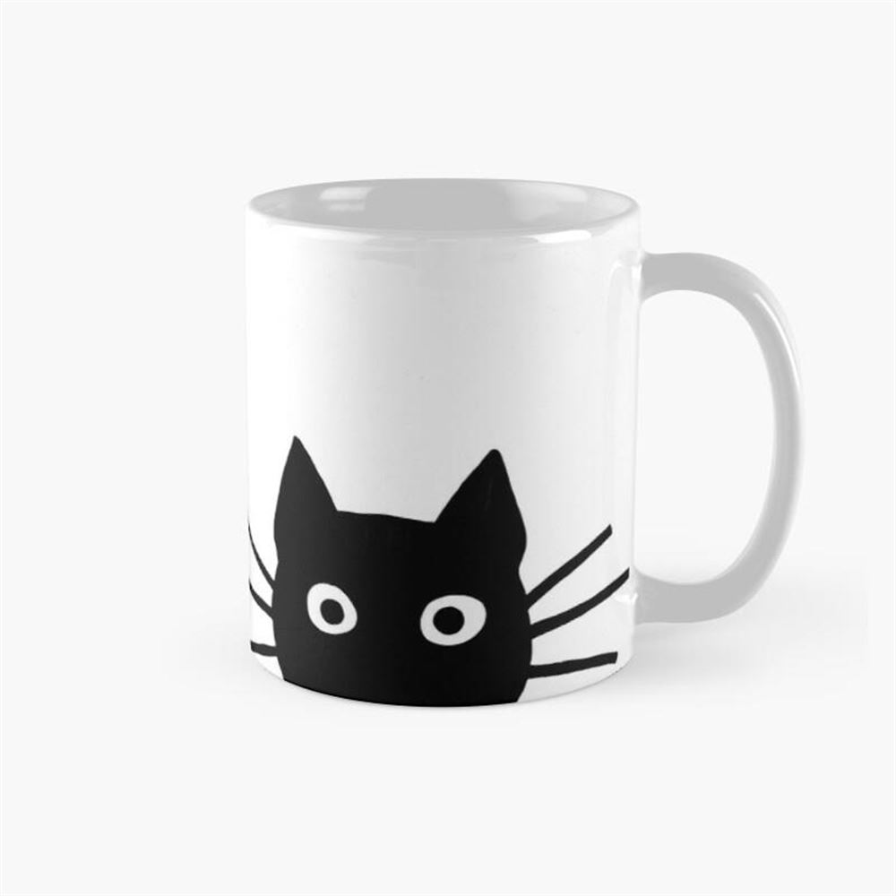 Black Cat Face Coffee Mug 11oz 15oz